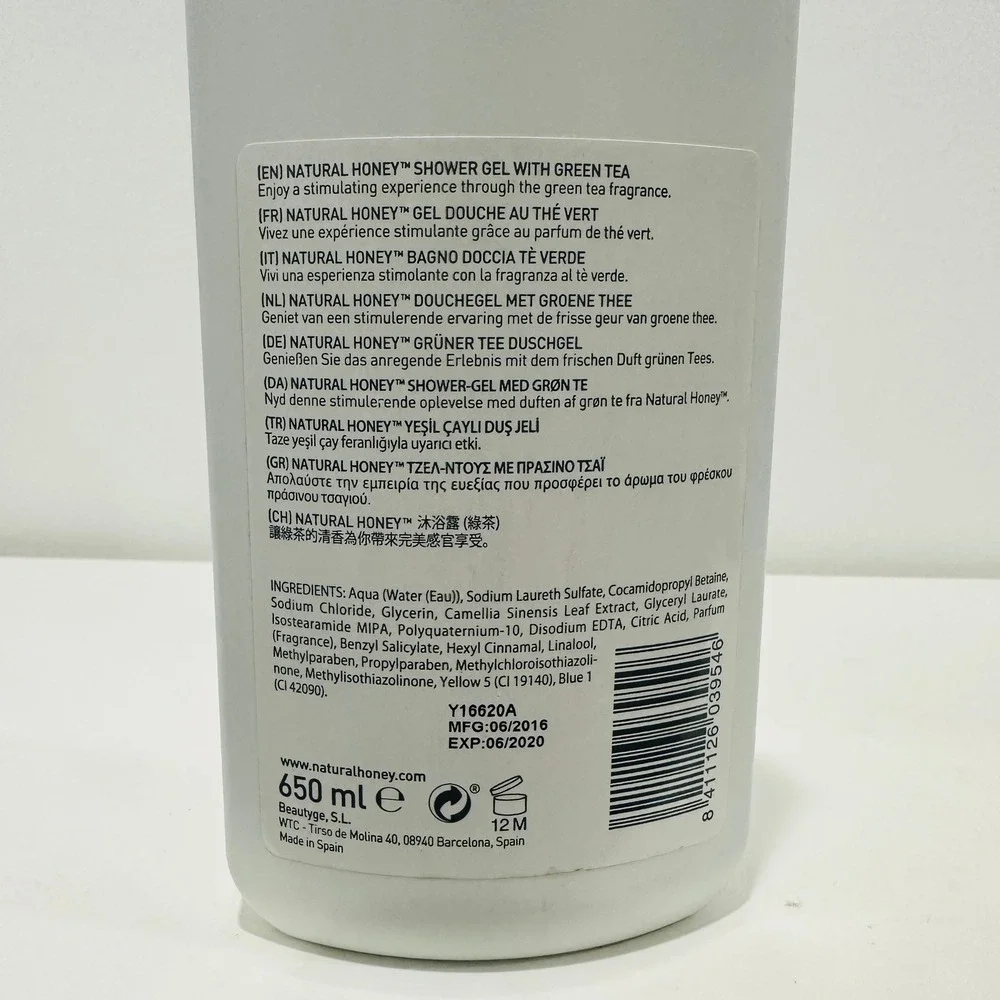 Revlon Natural Honey Green Tea Shower Gel 650ml Stimulating Body Wash Spain NOS